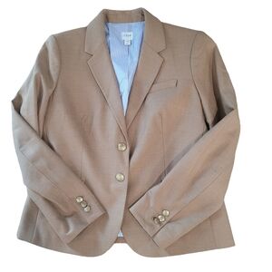 J. Crew Camel Blazer with Brass Buttons